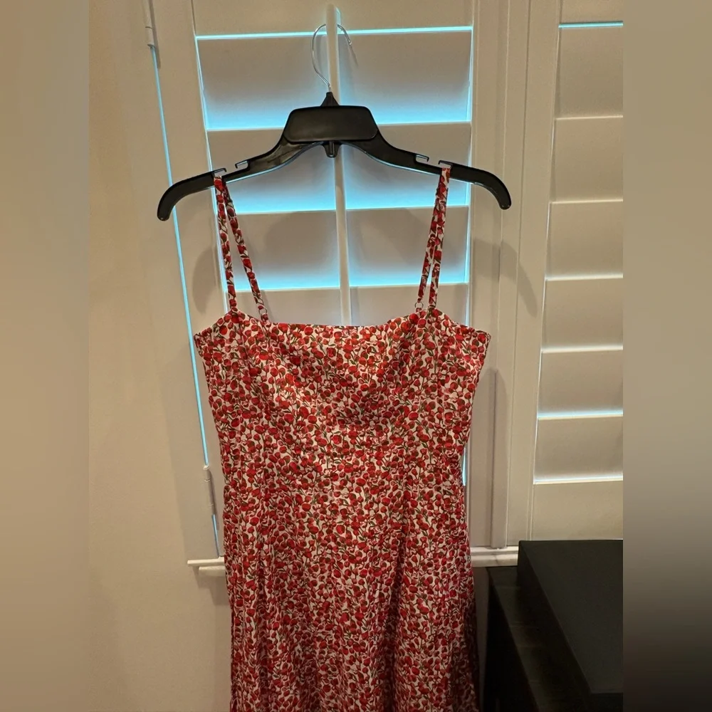 NWT J.Crew Seamed Flare Midi Dress in Liberty® Eliza's Red Fabric Size 6